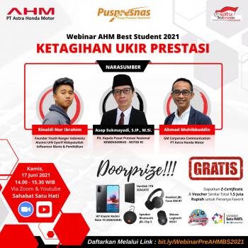 PT. AHM beserta Main Dealer dan Jaringan Dealer NSS Kedaton menggelar Webinar "Ketagihan Ukir Prestasi